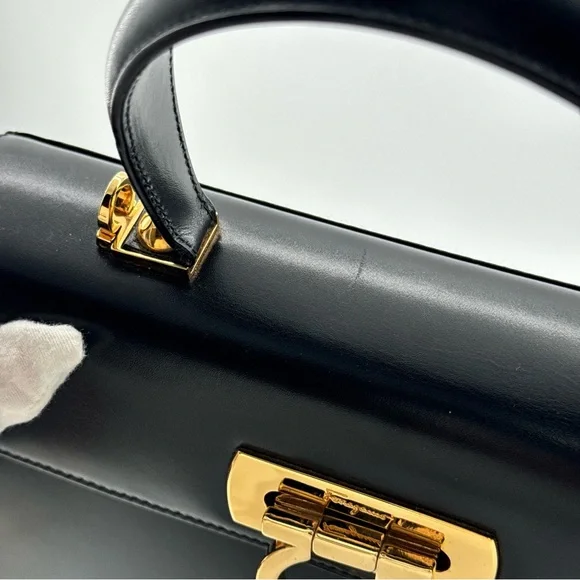 Salvatore Ferragamo Gancini Leather Top Handle Bag - Picture 12 of 17